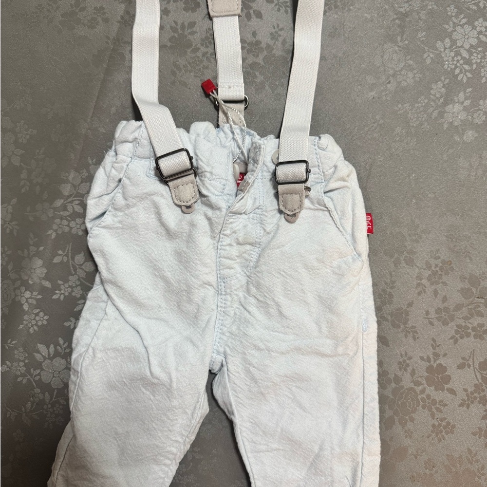 Muji Light Blue Kids Suspender Overalls